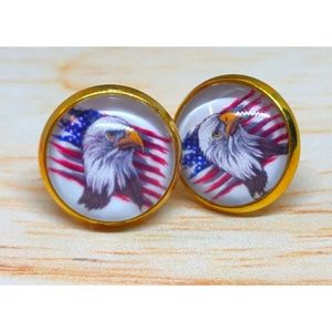 3/$15 Patriotic Eagle & American Flag Earrings